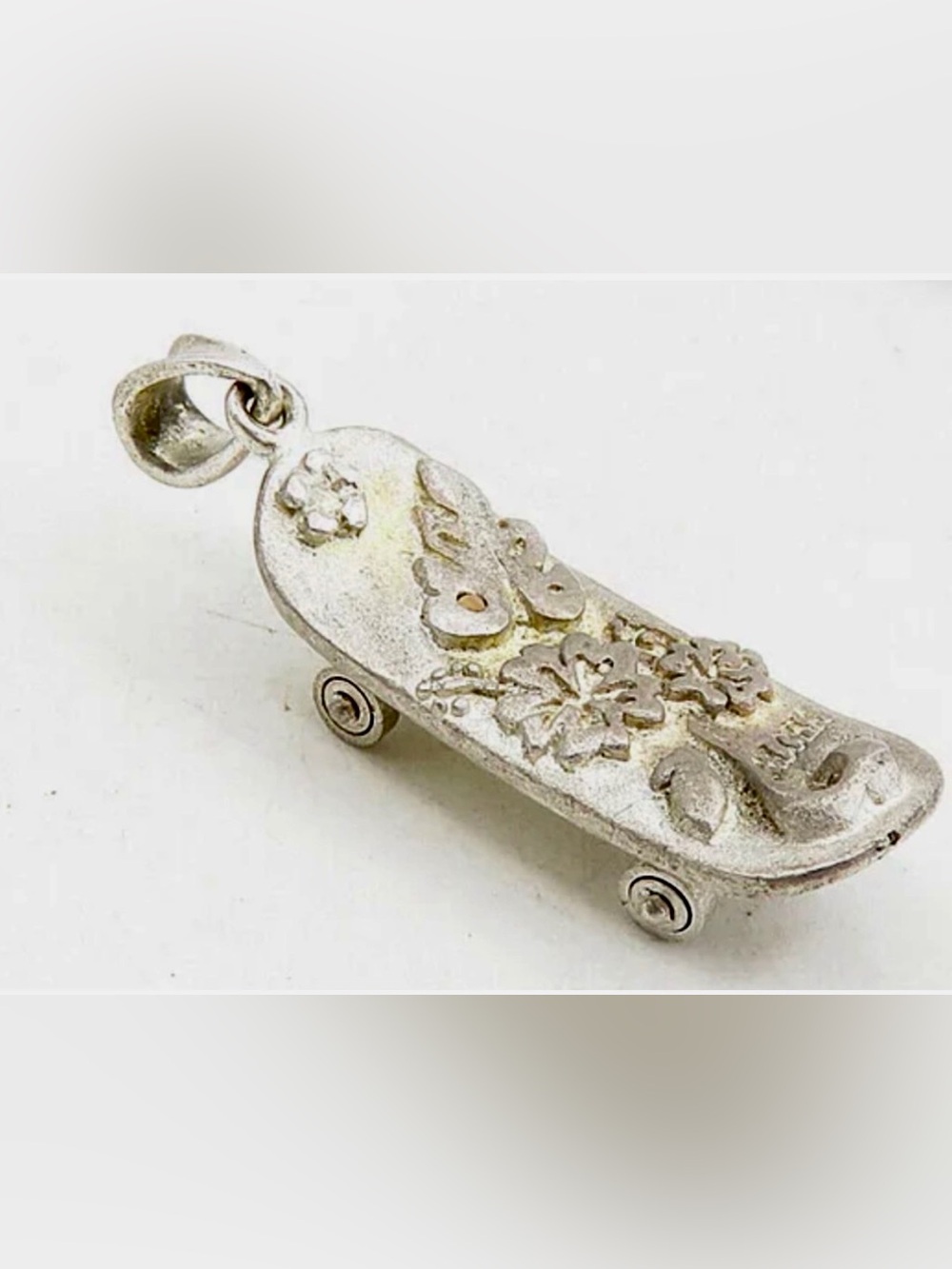 Sterling Silver Skateboard Charm Pendant